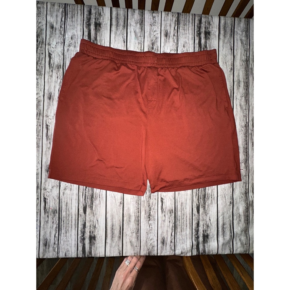 SKIMS Jersey Lounge Men's Relaxed Shorts Size XXL Rust - Picture 2 of 8